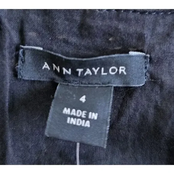 ANN TAYLOR Black Lace Strap Eyelet Flare Dress Women's Size 4 NWT - Picture 6 of 9